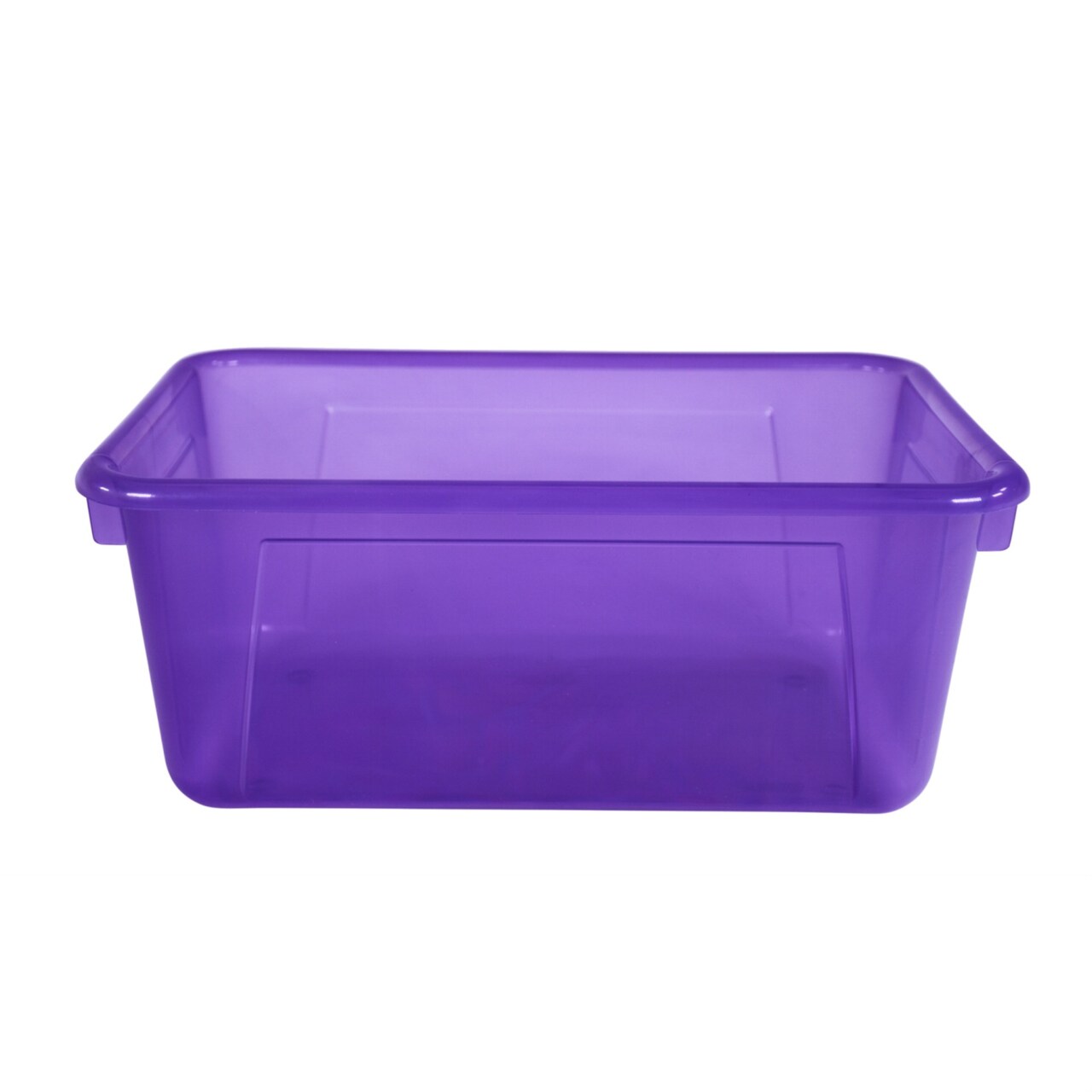 School Smart Translucent Cubby Bin, Small, 12 x 8 x 5 Inches, Candy Violet